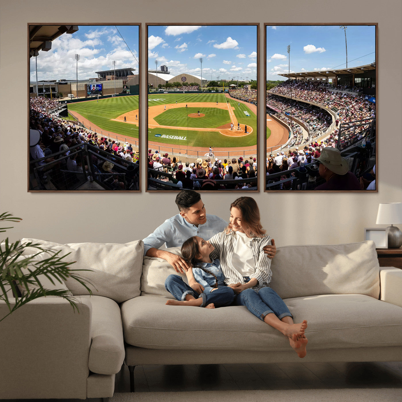 MGV-FC-60X30-3P - The Texas A&M University Aggies Athletics Team Print - College Station Kyle Field Wall Art Canvas