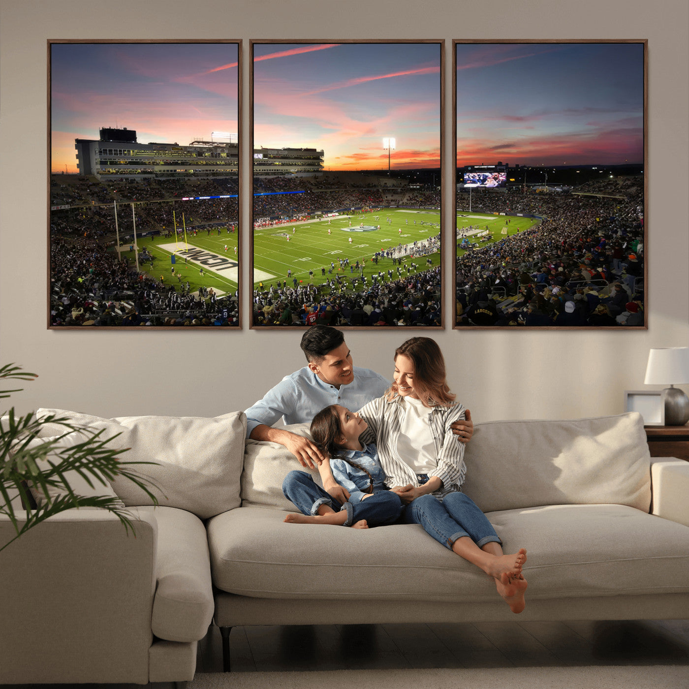 MGV-FC-60X30-3P - The University of Connecticut UCONN Huskies Football Team Print - East Hartford Pratt & Whitney