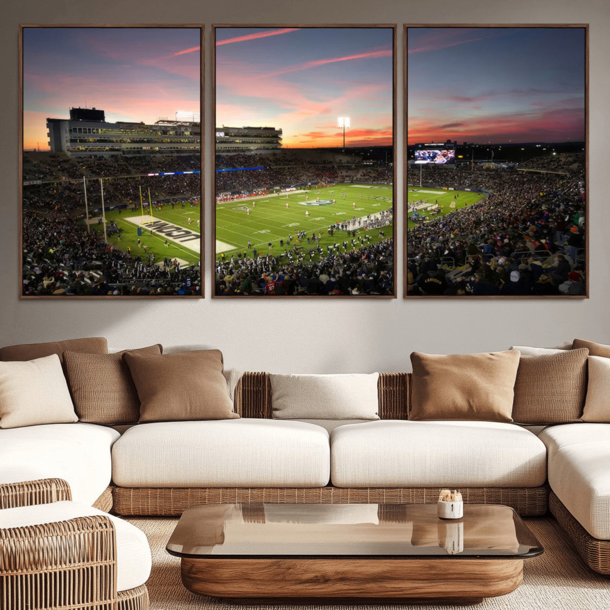 64416-MGV-CV-36X24-The University of Connecticut UCONN Huskies Football Team Print - East Hartford Pratt & Whitney