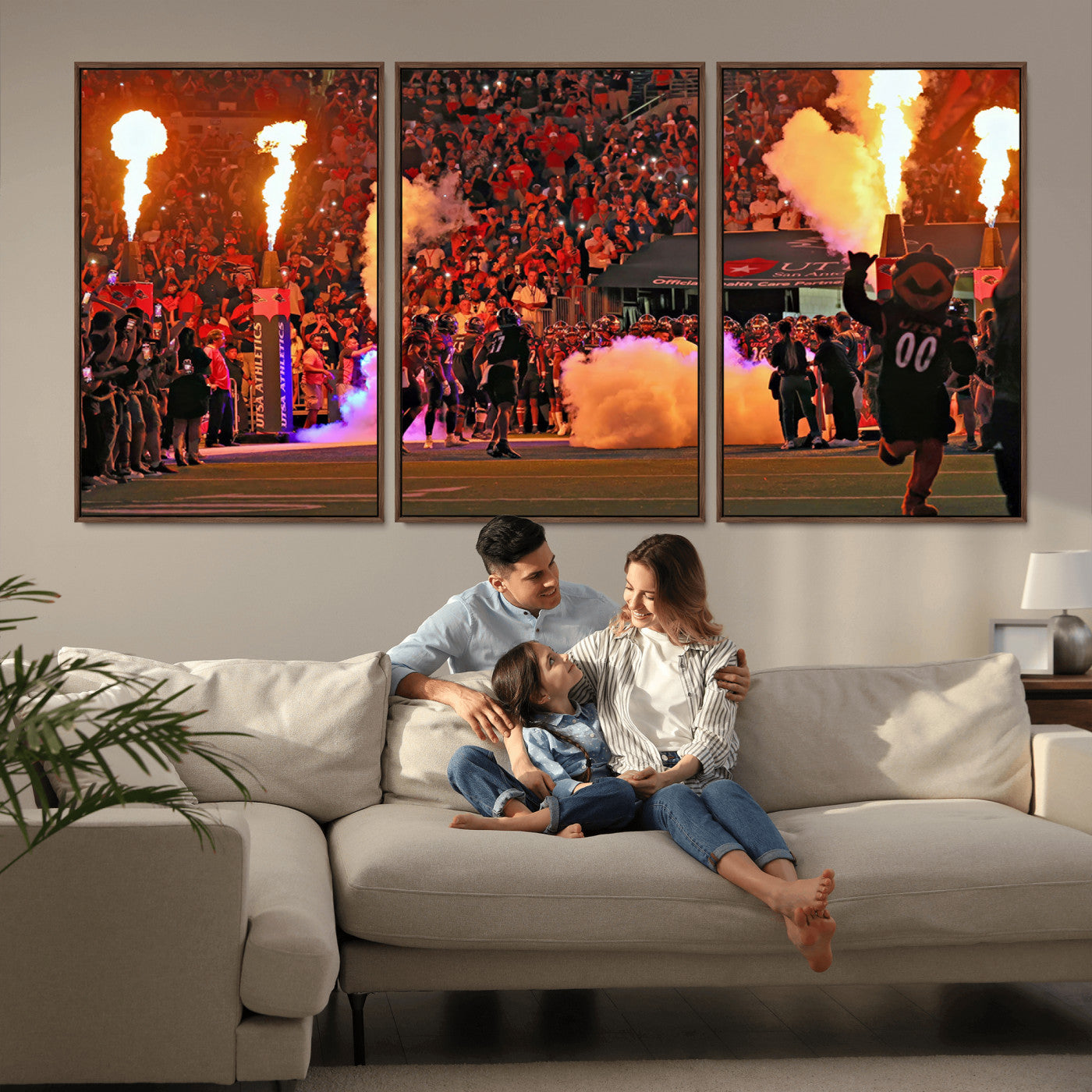 MGV-FC-60X30-3P - The University of Texas at San Antonio Roadrunners Football Team Print - San Antonio Alamodome Wall