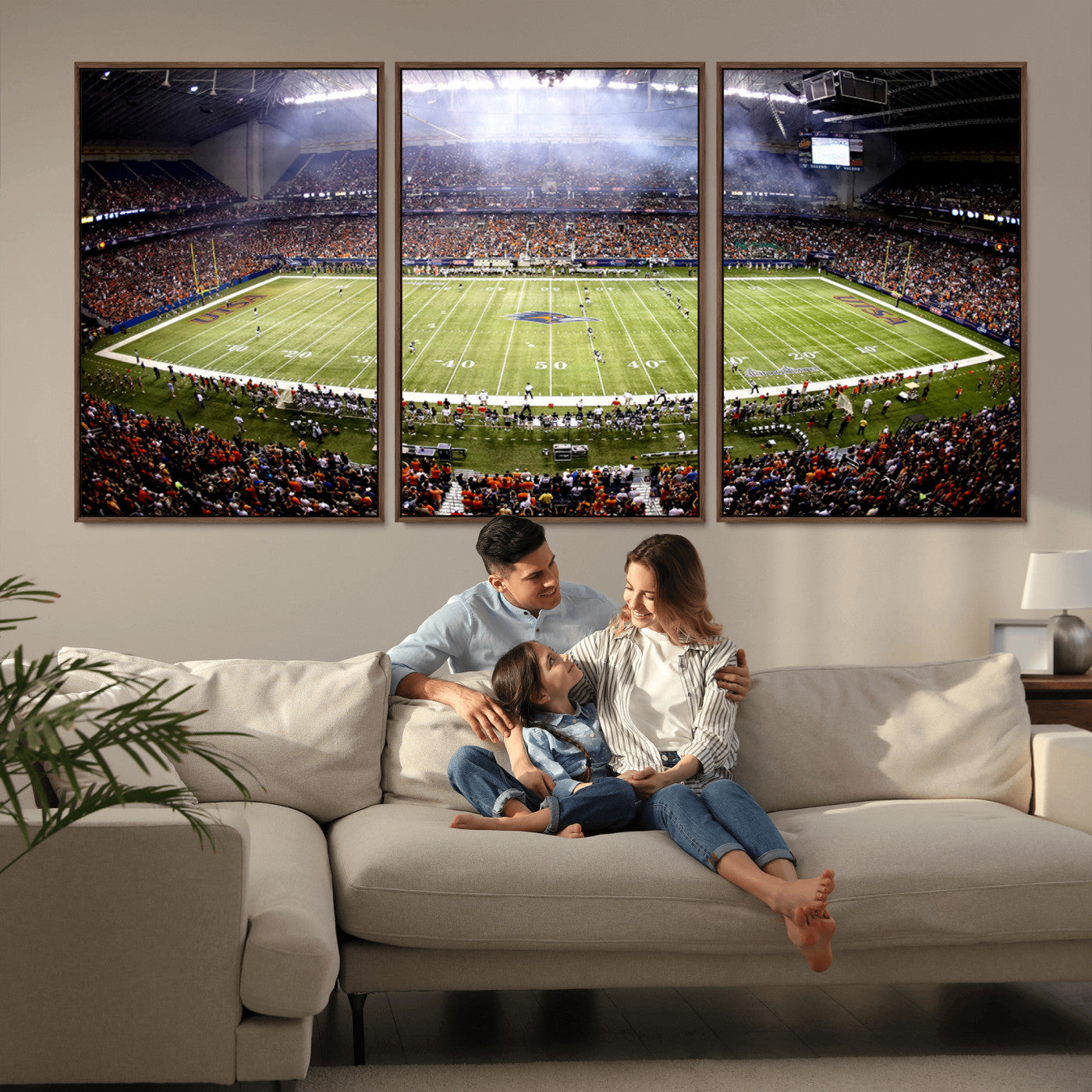MGV-FC-60X30-3P - The University of Texas at San Antonio Roadrunners Football Team Print - San Antonio Alamodome Wall
