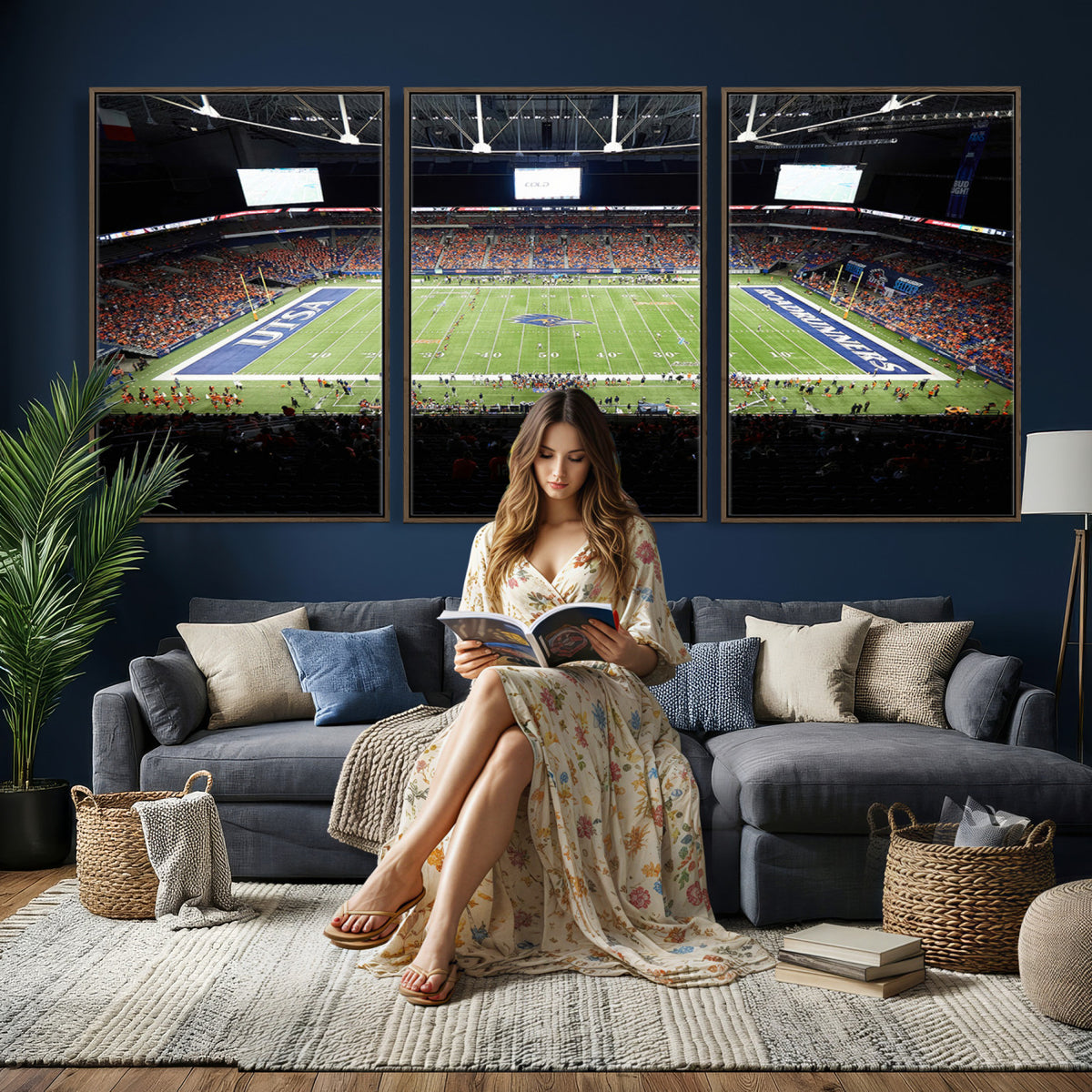 98617-MGV-CV-36X24 - The University of Texas at San Antonio Roadrunners Football Team Print, San Antonio Alamodome