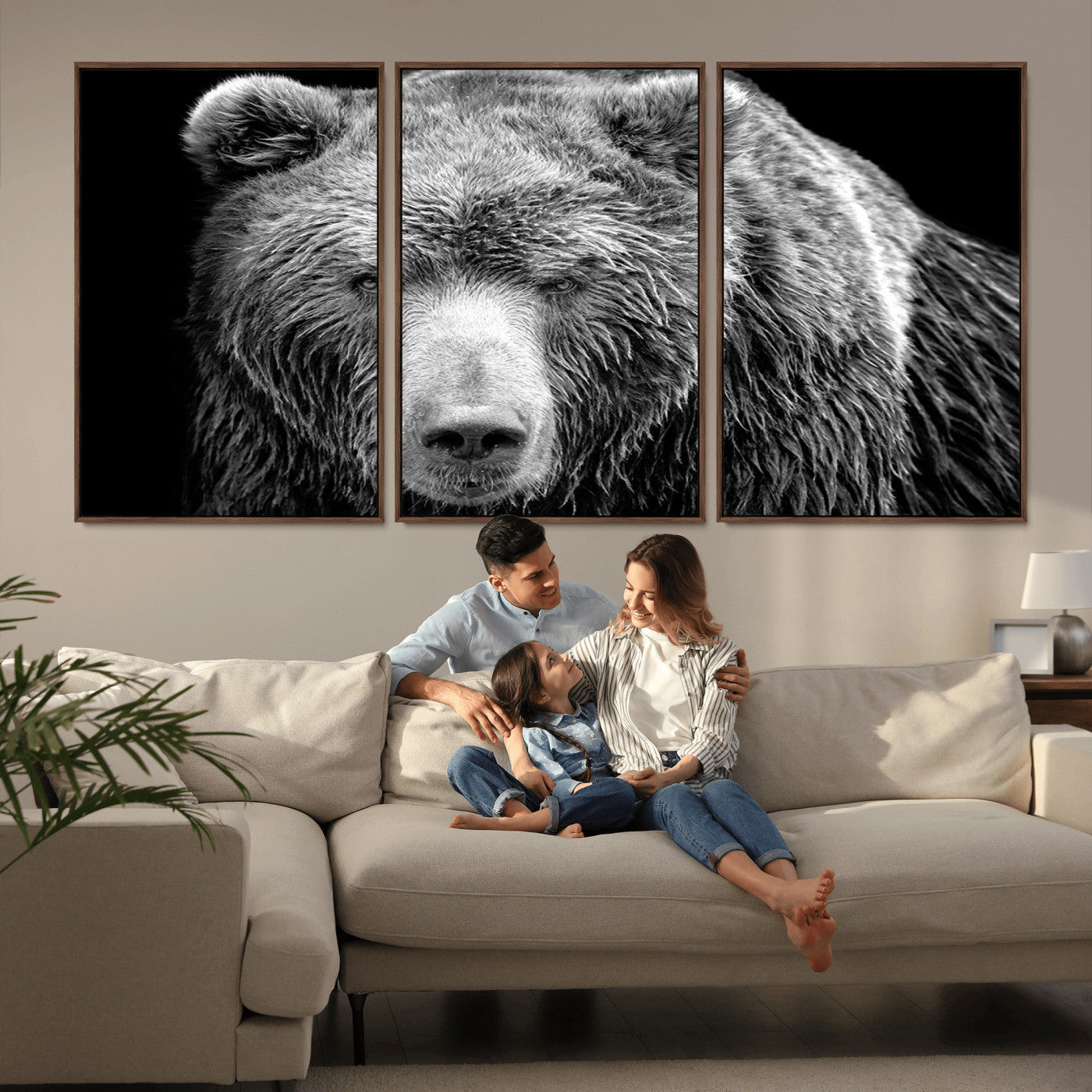 MGV-FC-60X30-3P - 399 Grizzly Bear Canvas Print | Ready to Hang Wall Art | Rustic Farmhouse & Cabin Decor | Wildlife