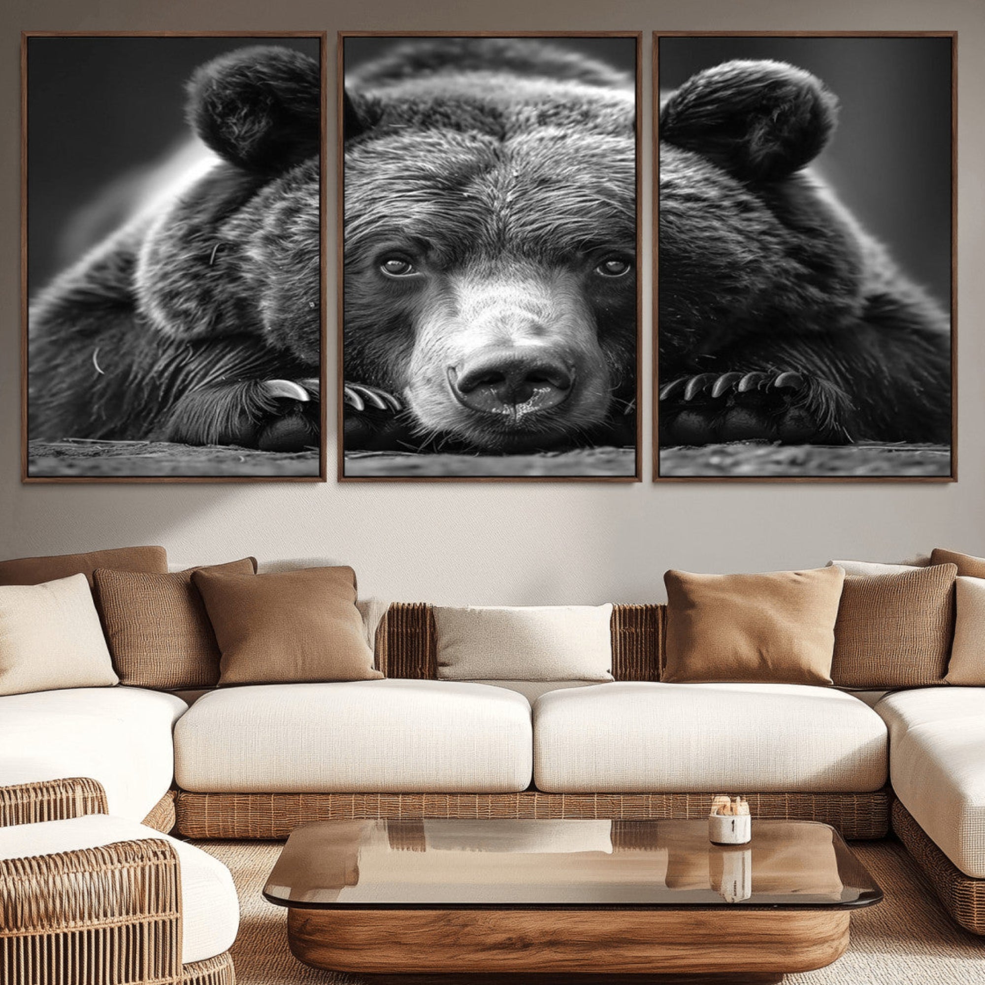 41161-MGV-CV-36X24-Resting Grizzly 399 Bear Canvas Print | Ready to Hang Wall Art | Rustic Cabin & Farmhouse Decor |