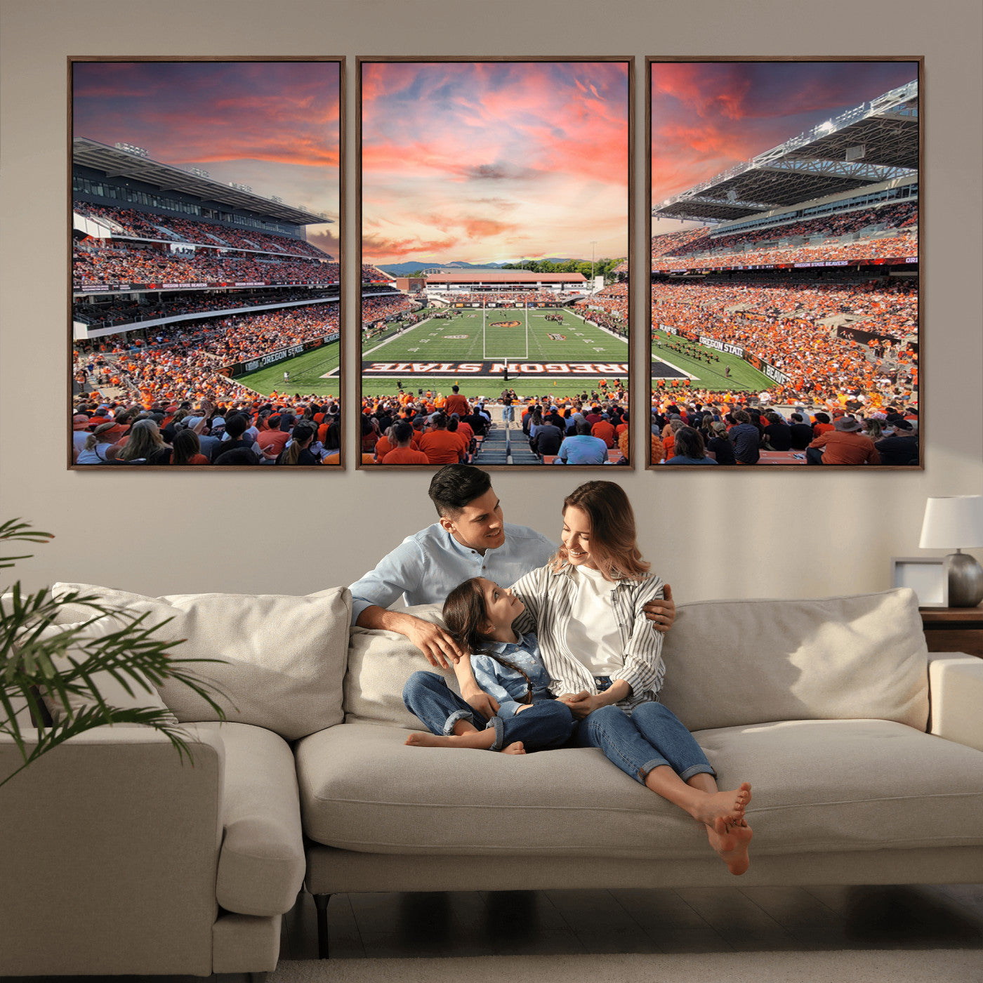 MGV-FC-60X30-3P - Oregon State Beavers Football Team Print - Corvallis Reser Stadium Wall Art Canvas Print