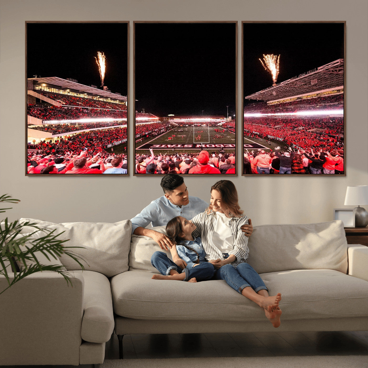 MGV-FC-60X30-3P - Oregon State Beavers Football Team Print - Corvallis Reser Stadium Wall Art Canvas Print