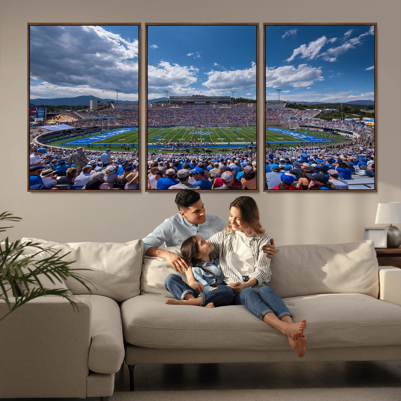 MGV-FC-60X30-3P - Air Force Falcons Football Team Print - Colorado Springs Falcon Stadium Wall Art Canvas Print