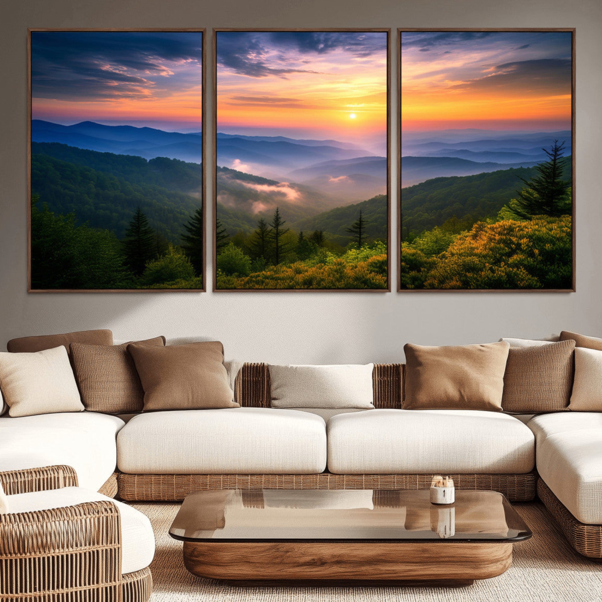 96548-MGV-CV-36X24-Majestic Mountain Sunrise Print | Landscape Wall Art | Canvas Print Ready to Hang | Farmhouse Wall