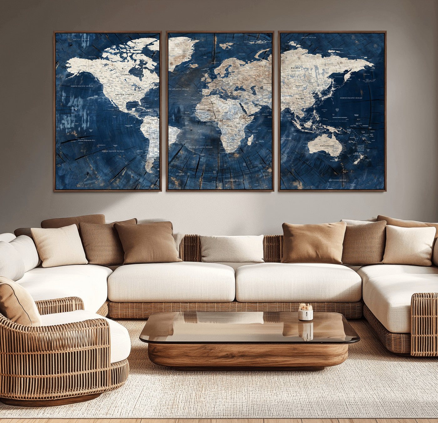 MGV-FC-60X30-3P - Push Pin World Map Canvas Print – Framed Wall Art for Couples to Track Their Travels – Anniversary