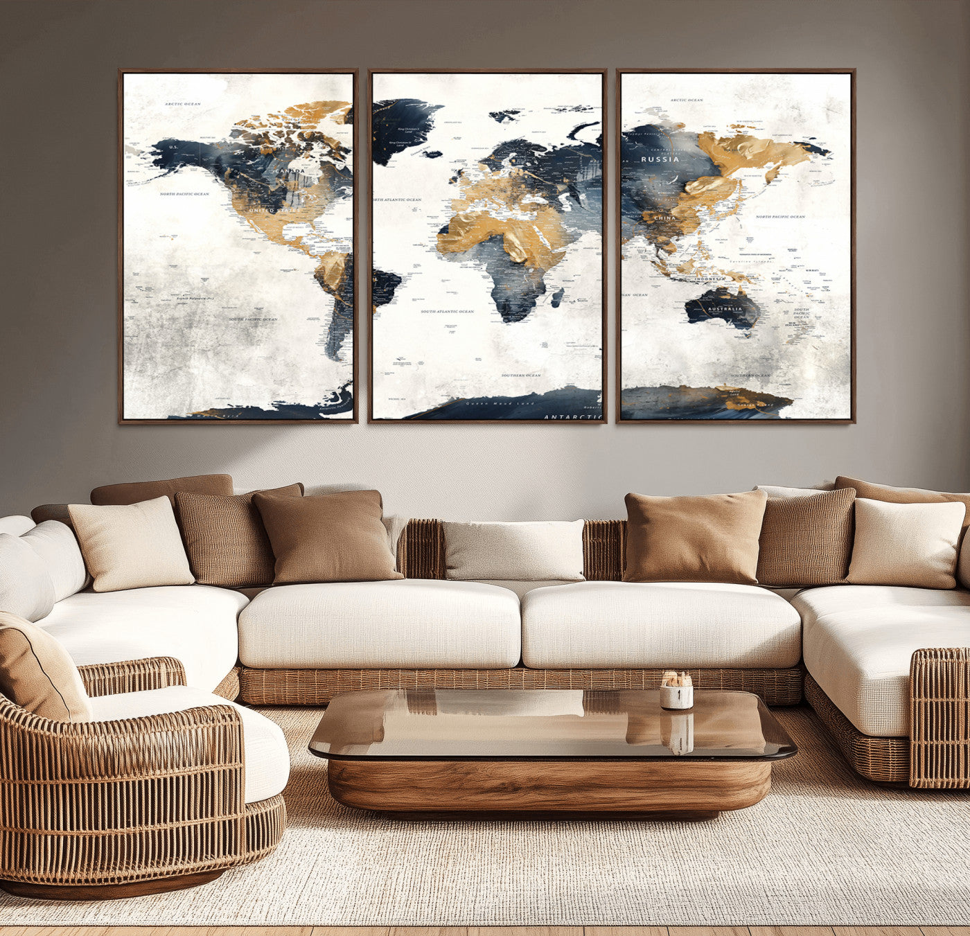 72479-MGV-CV-36X24-Push Pin World Map Canvas Print – Travel Tracker Wall Art for Couples, Perfect Anniversary Gift for Home or Office Decor