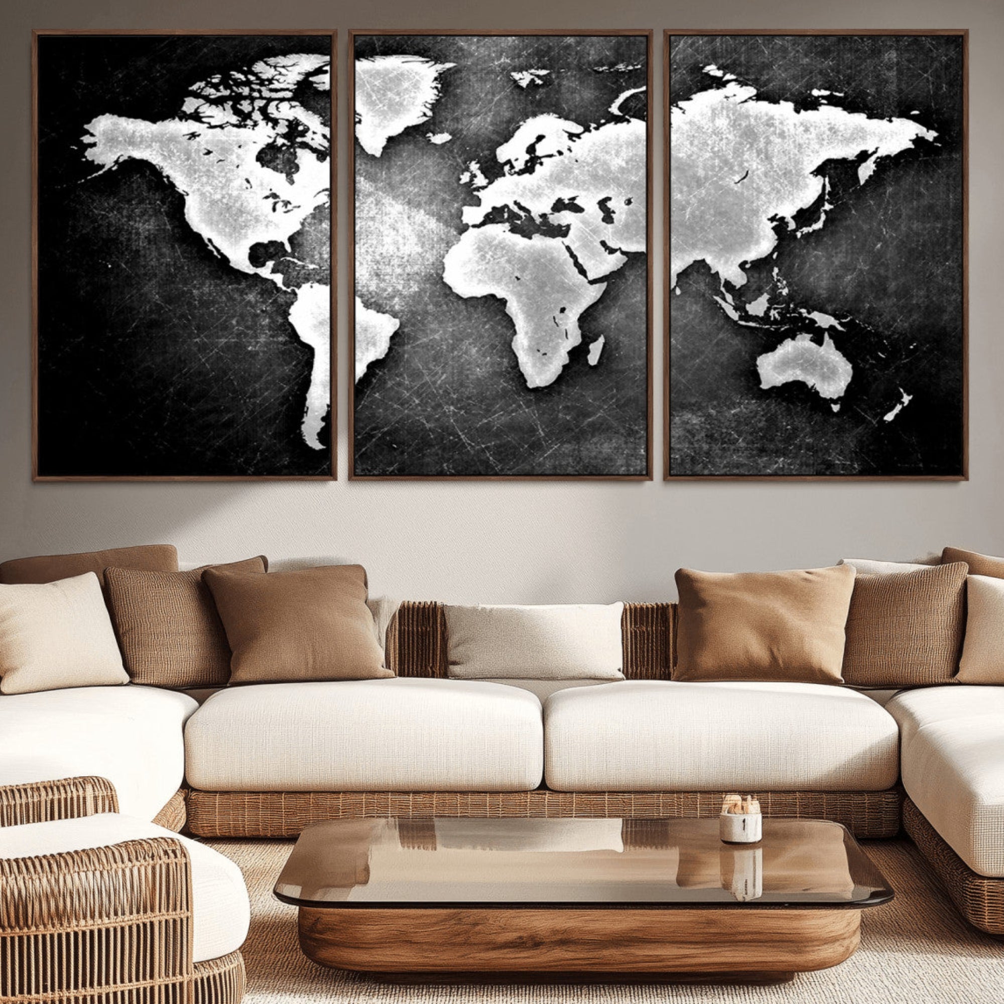 95037-MGV-CV-36X24-World Map Wall Art Canvas Print – Framed Wall Art for Anniversary Gift or Home Adventure Decor