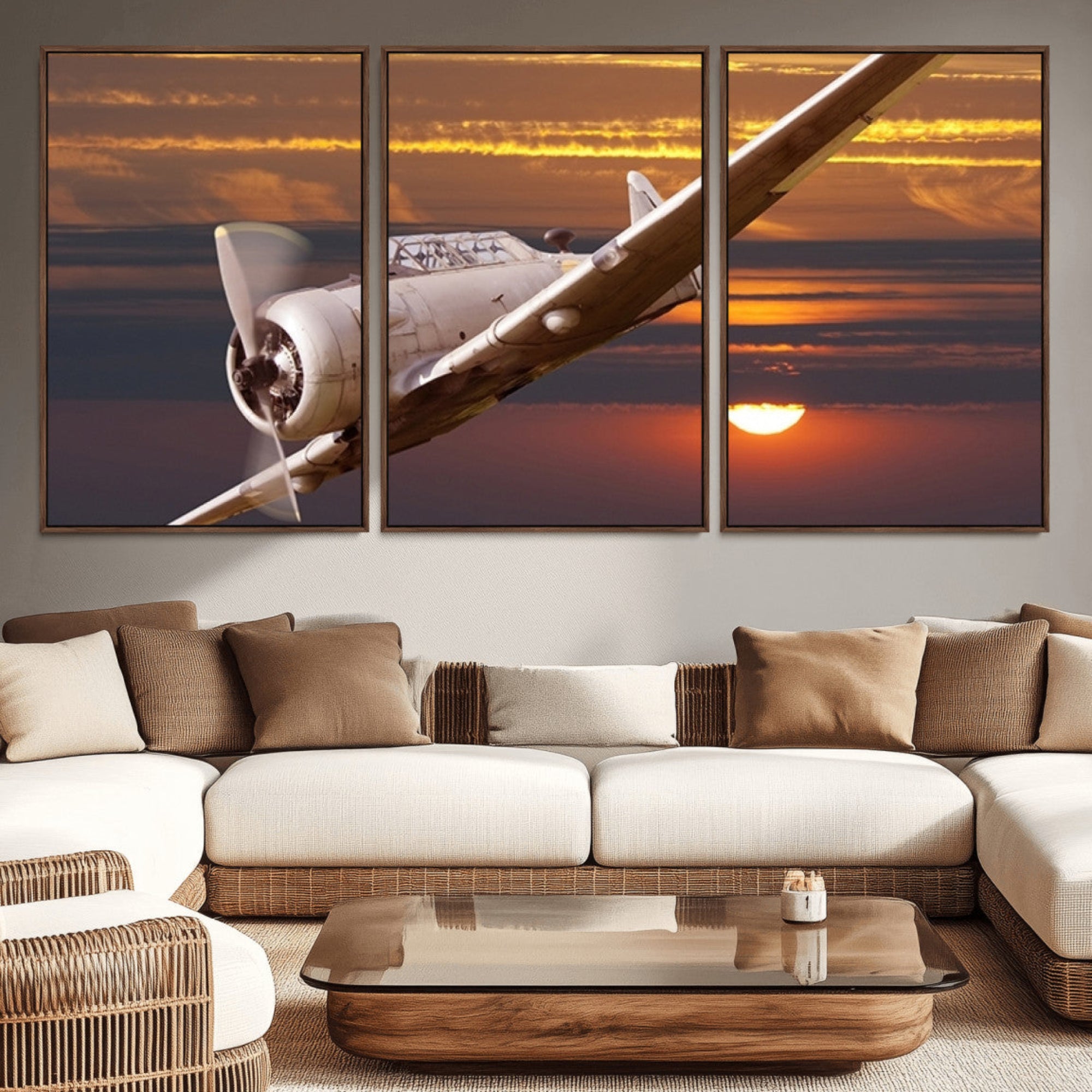 55483-MGV-CV-36X24-Old War Plane Wall Art Canvas Print