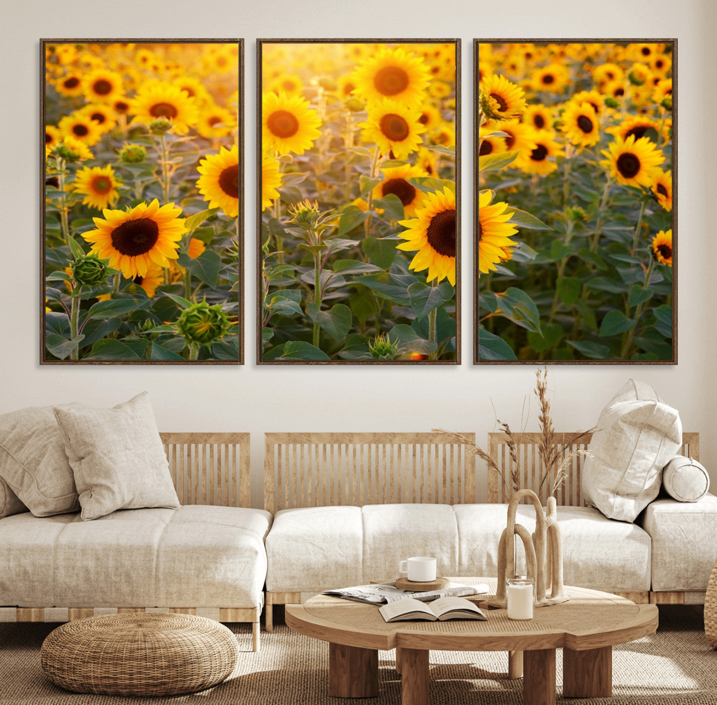 53685-MGV-FC-60X30-3P_Walnut-Sunflower Sunshine Wall Art Canvas Print