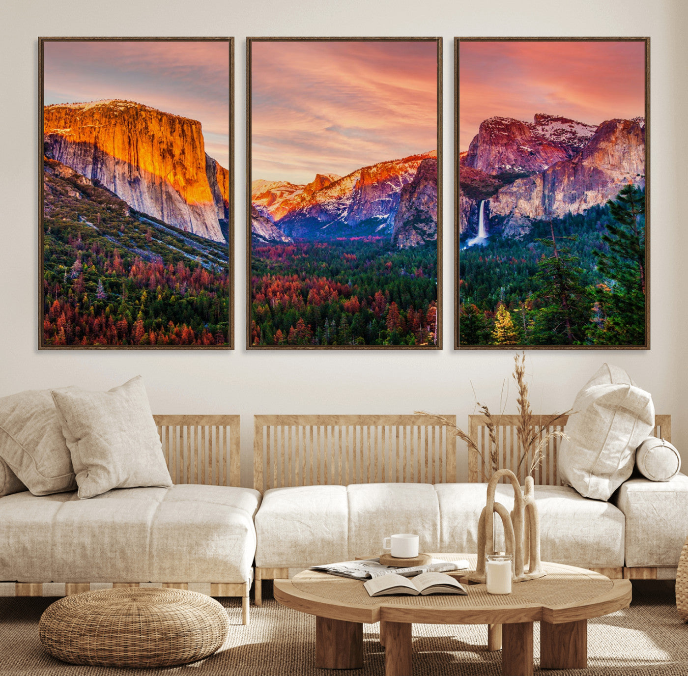 24519-MGV-FC-60X30-3P_Walnut-Yosemite Nal Park Wall Art Landscape Canvas Print El Capitan