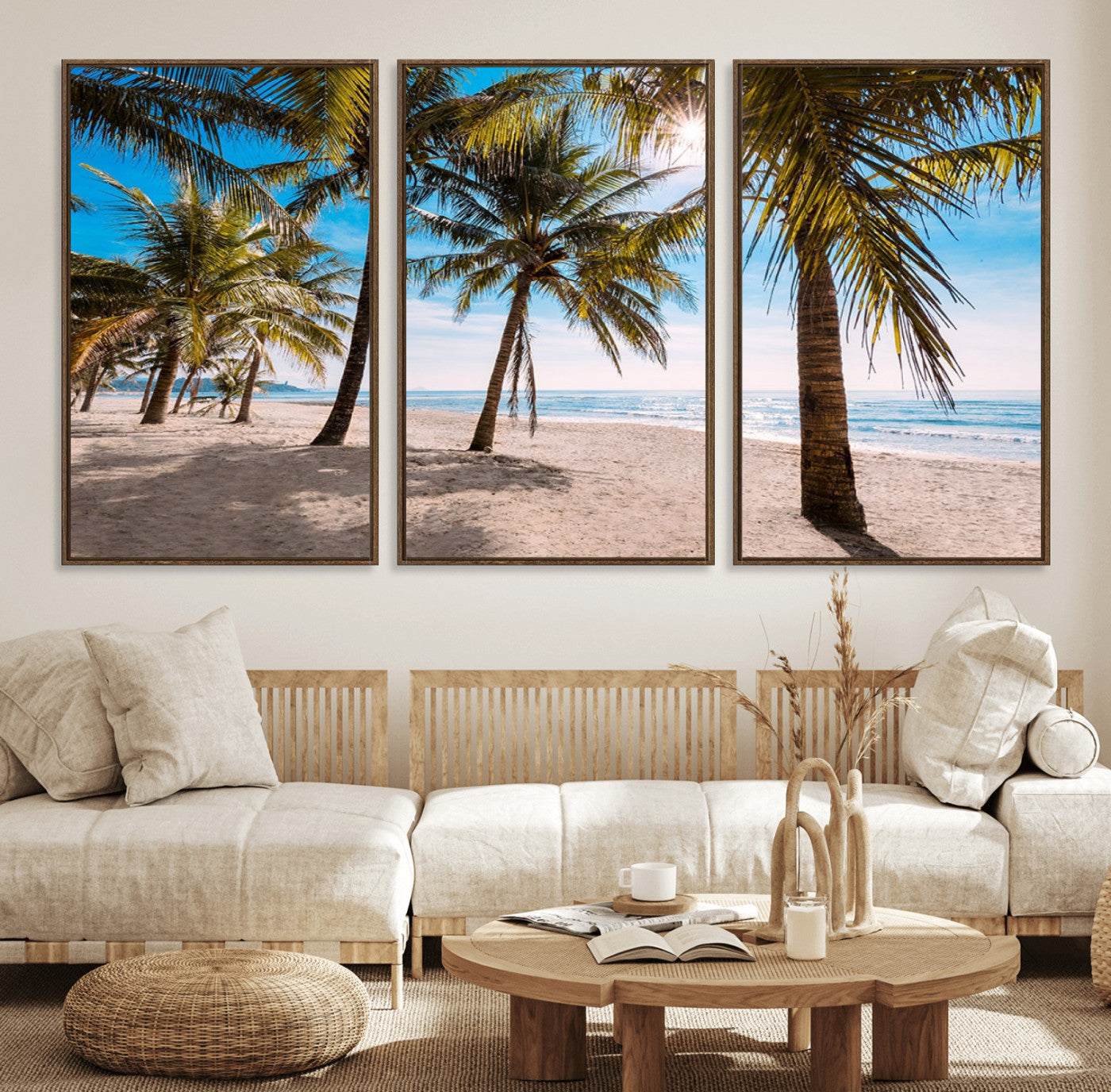 MGV-FC-60X30-3P - Palm Beach Tropical Island Wall Art Canvas Print