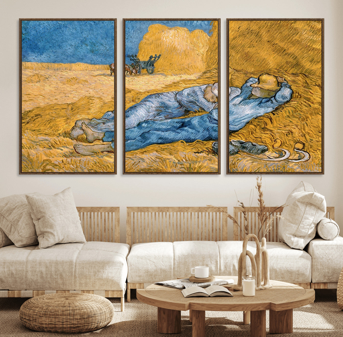 85933-MGV-FC-60X30-3P_Walnut-Master Artist Vincent Van Gogh Nature Wilderness Illustrs Fine Art Canvas, Van Gogh Nature