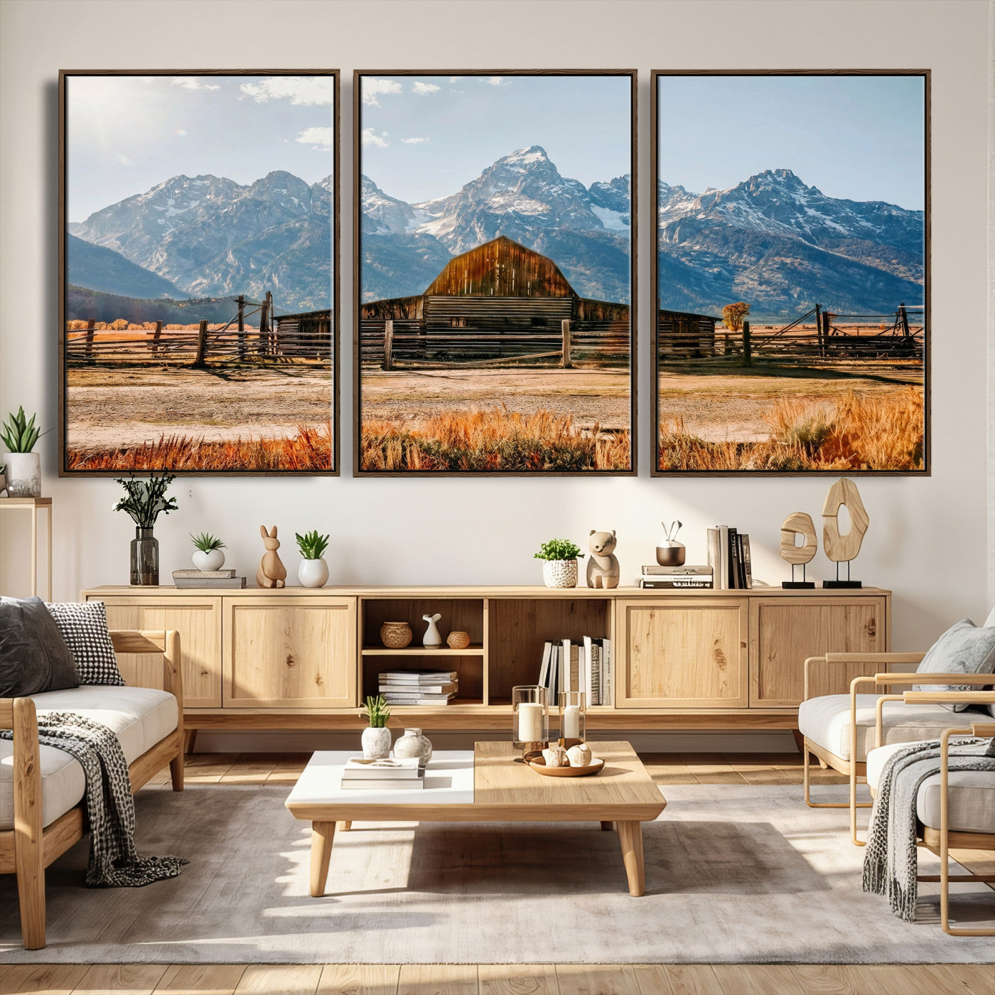 26513-MGV-CV-36X24 - Vintage Old Barn Field Wall Art Canvas Print for Farmhouse Decor - Rustic Barn Wall Art Canvas Print