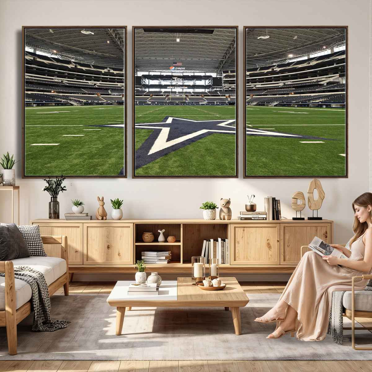 14834-MGV-CV-36X24 - Dallas Cowboys Football Team Print - Arlington AT&T Stadium