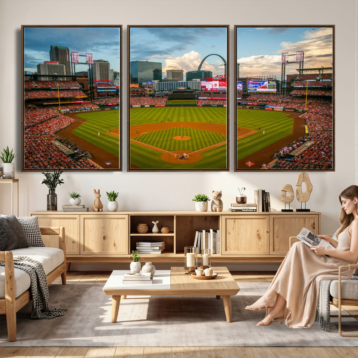 91908-MGV-CV-36X24 - Busch Stadium Wall Art Print | St. Louis Cardinals Baseball