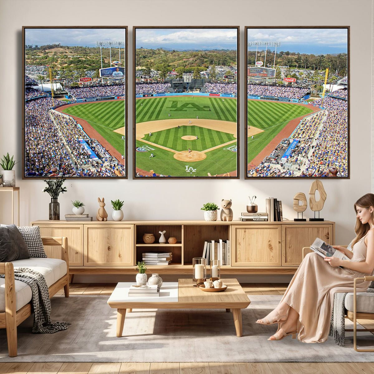 34760-MGV-CV-36X24 - Citi Field Wall Art Print | 3-Panel New York Mets Baseball Stadium Canvas Print