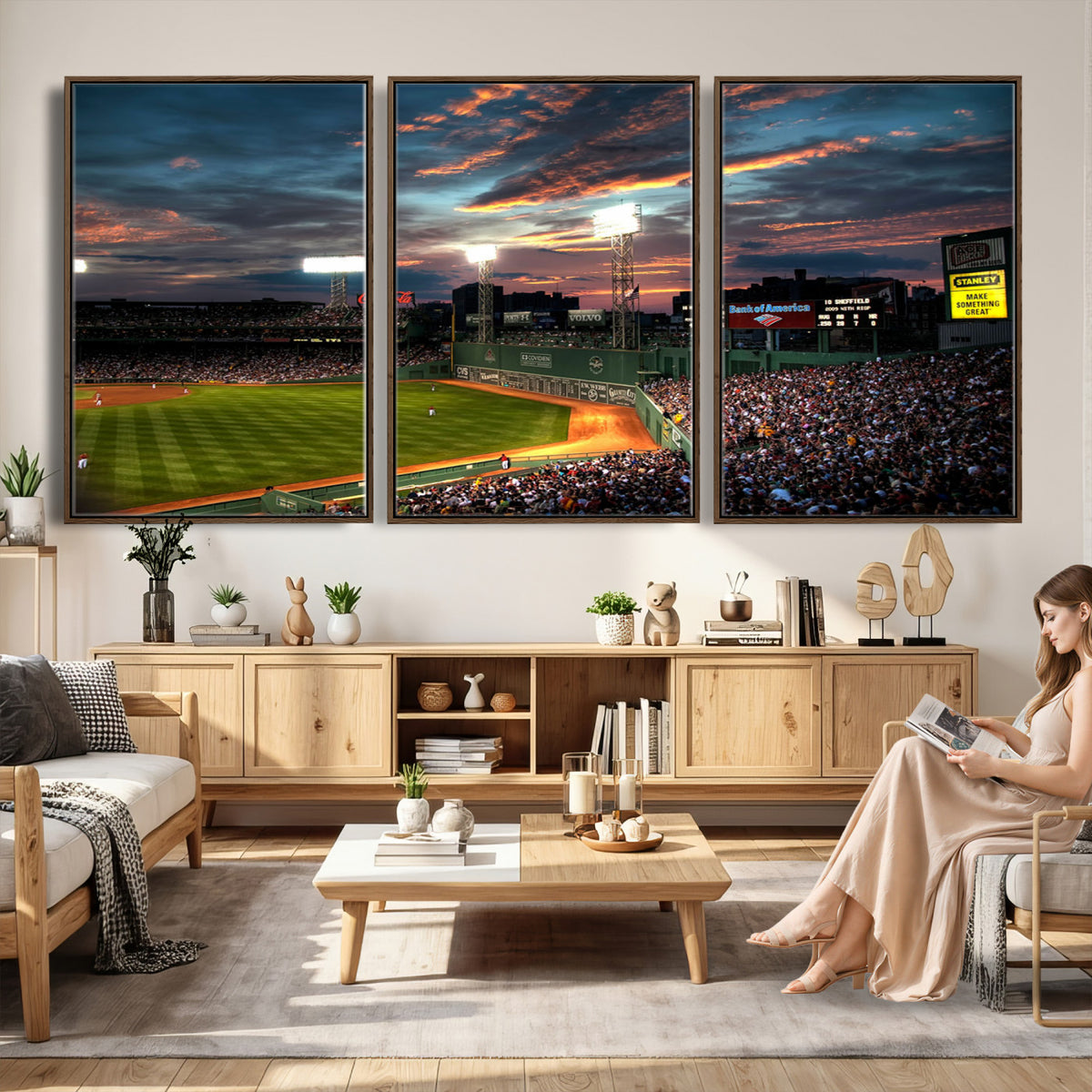 66781-MGV-CV-36X24 - Fenway Park Boston Massachusetts Stadium Wall Art Canvas Print