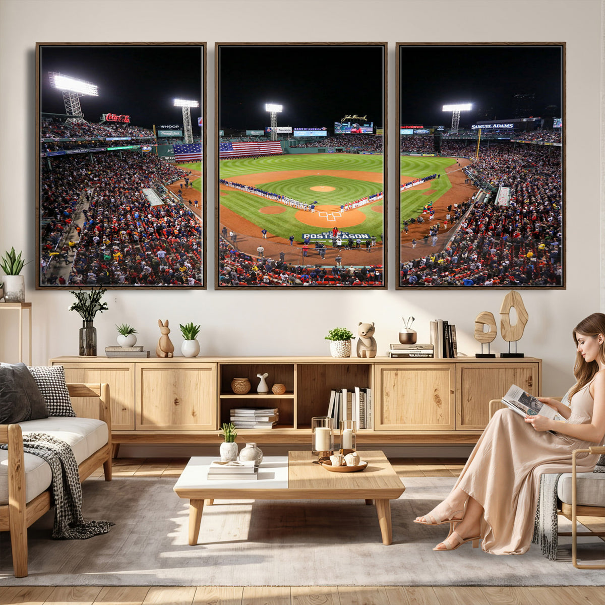 47365-MGV-CV-36X24 - Fenway Park Wall Art Canvas Print | Large Baseball Stadium Canvas for Boston Red Sox Fans
