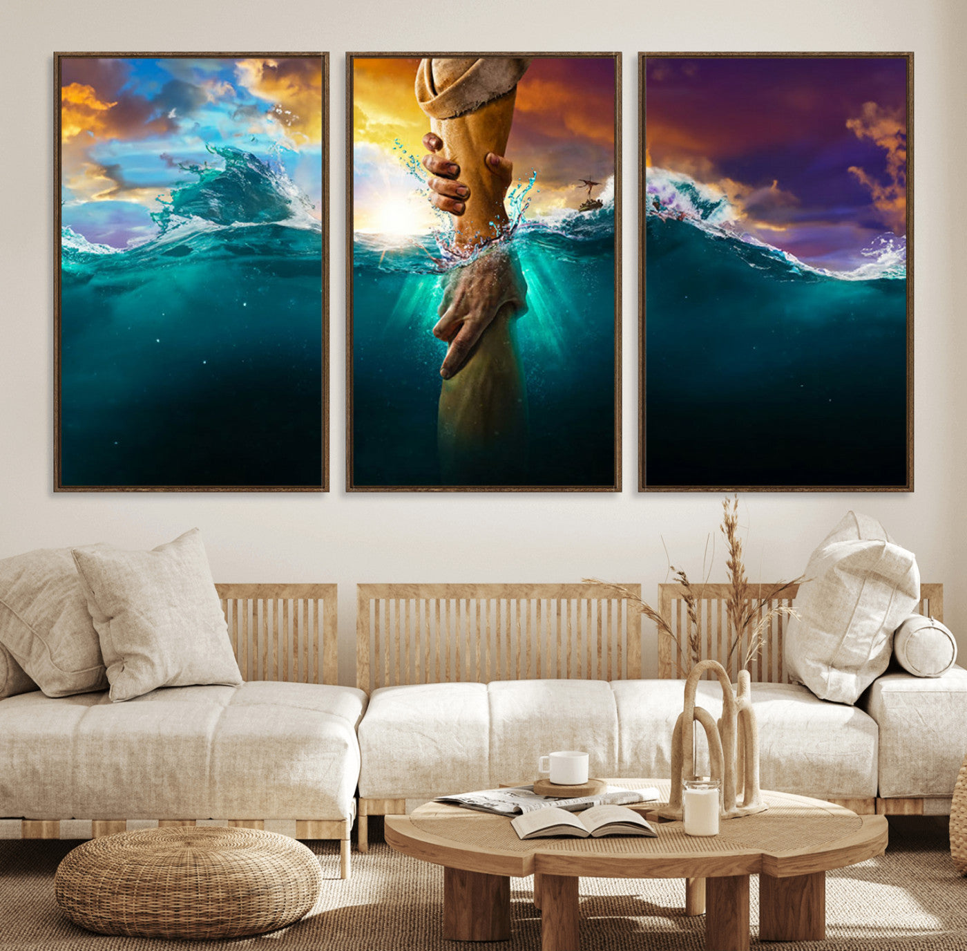 MGV-FC-60X30-3P - God Hand Wall Art Canvas Print