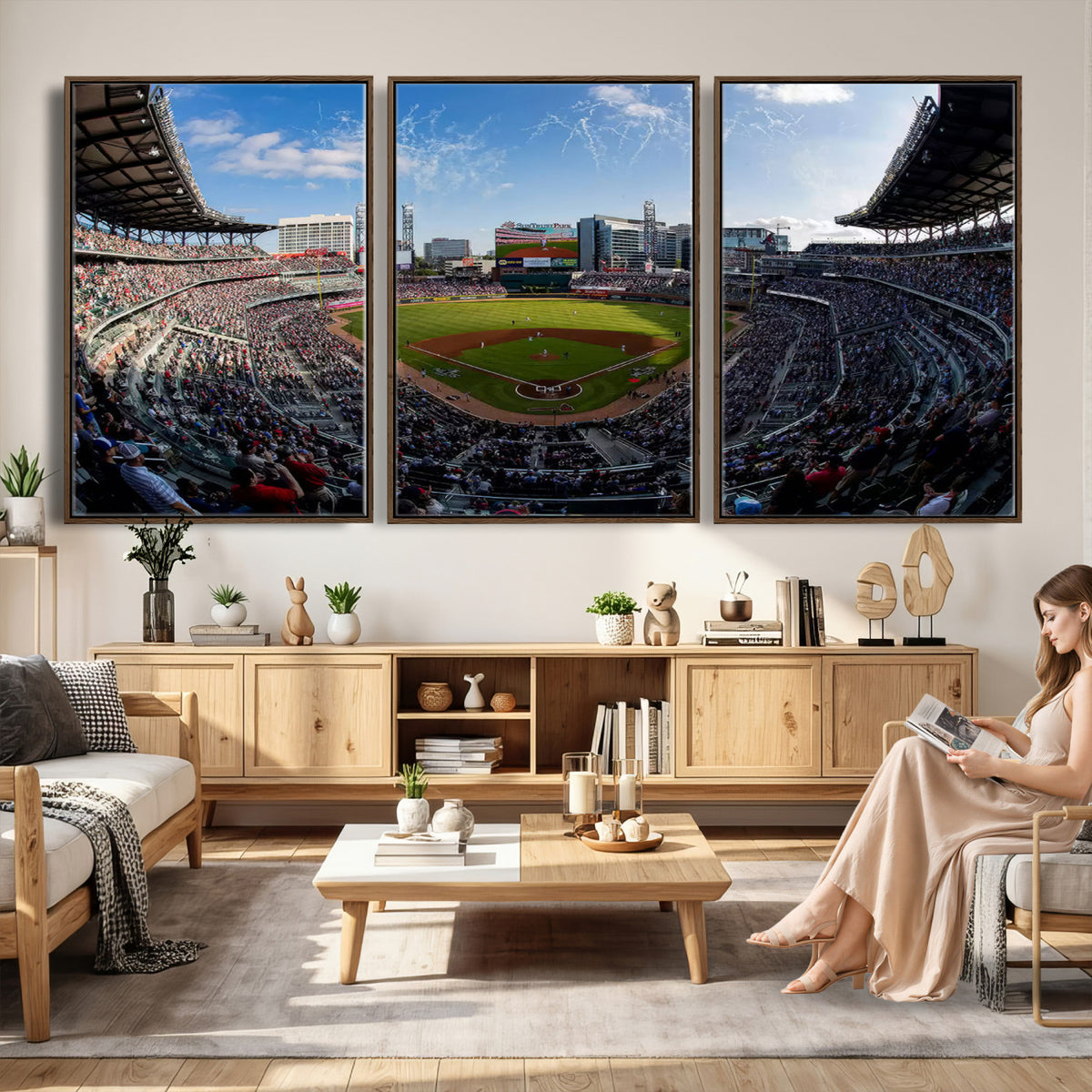 78608-MGV-CV-36X24 - Truist Park Stadium Canvas Wall Art, Atlanta Braves Game Day Decor