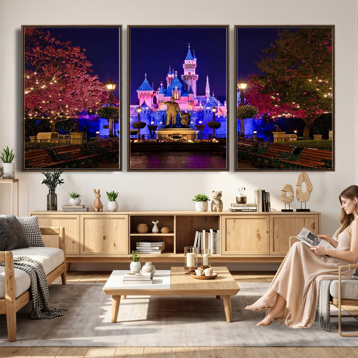 79435-MGV-CV-24X16 - Castle Large Wall Art, Disney Magic Kingdom Kids Room Decor and Christmas Gift