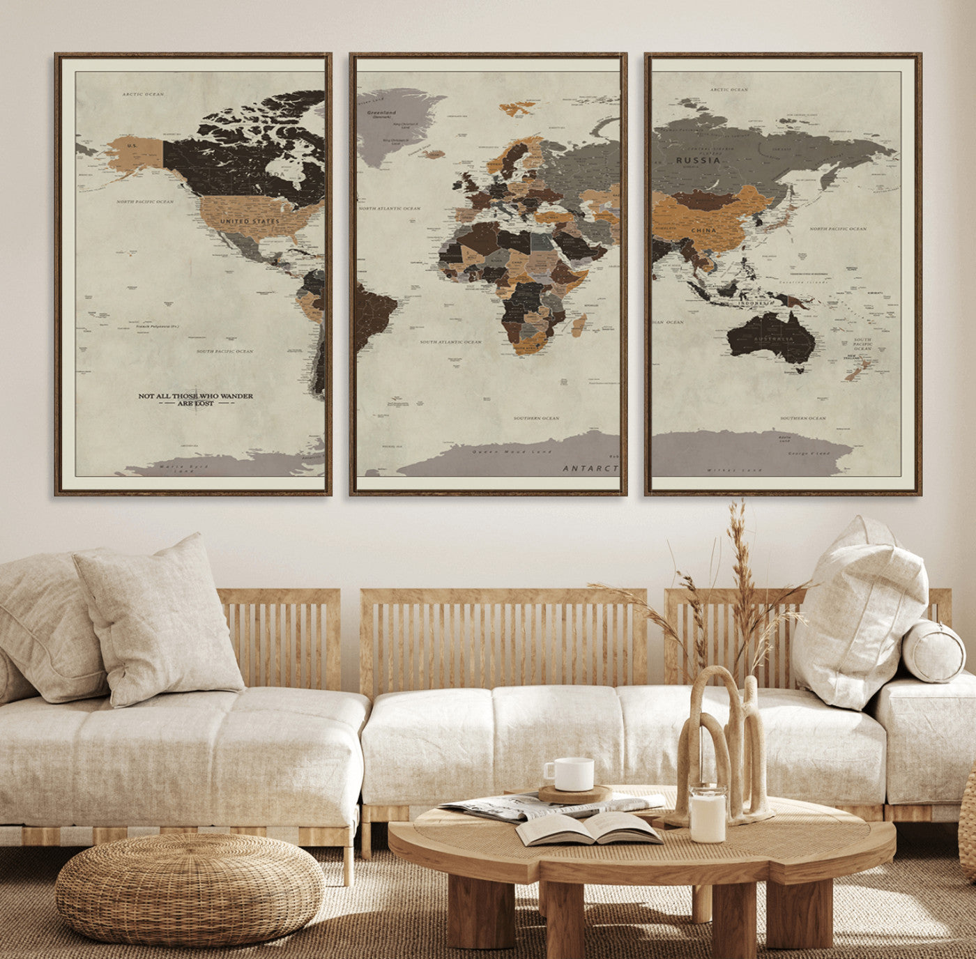 72209-MGV-CV-36X24-Push Pin World Map Canvas Print – Travel Tracker Wall Art for Couples, Perfect Anniversary Gift for Home or Office Decor