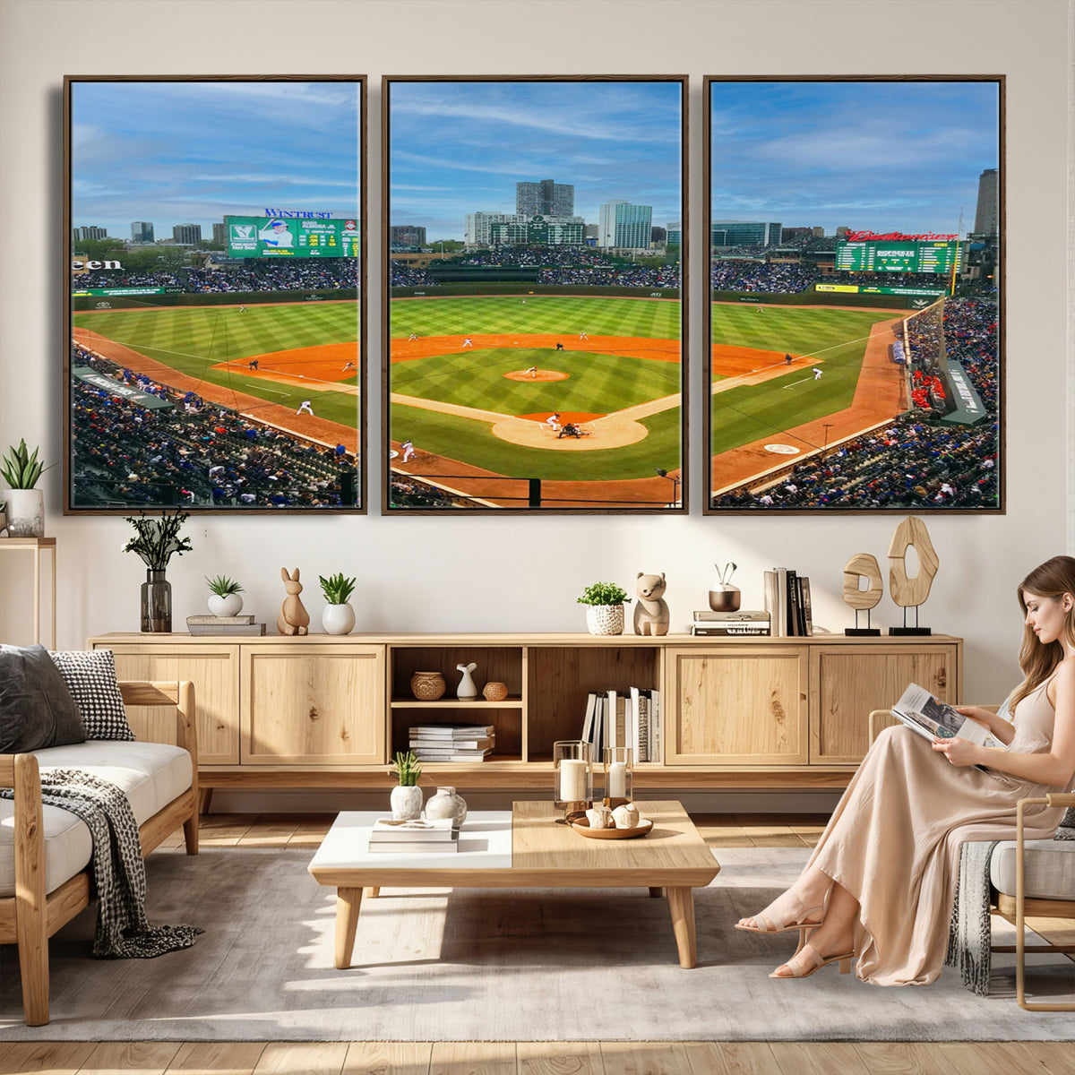 86839-MGV-CV-36X24 - Wrigley Field Chicago Cubs Panoramic Canvas Print