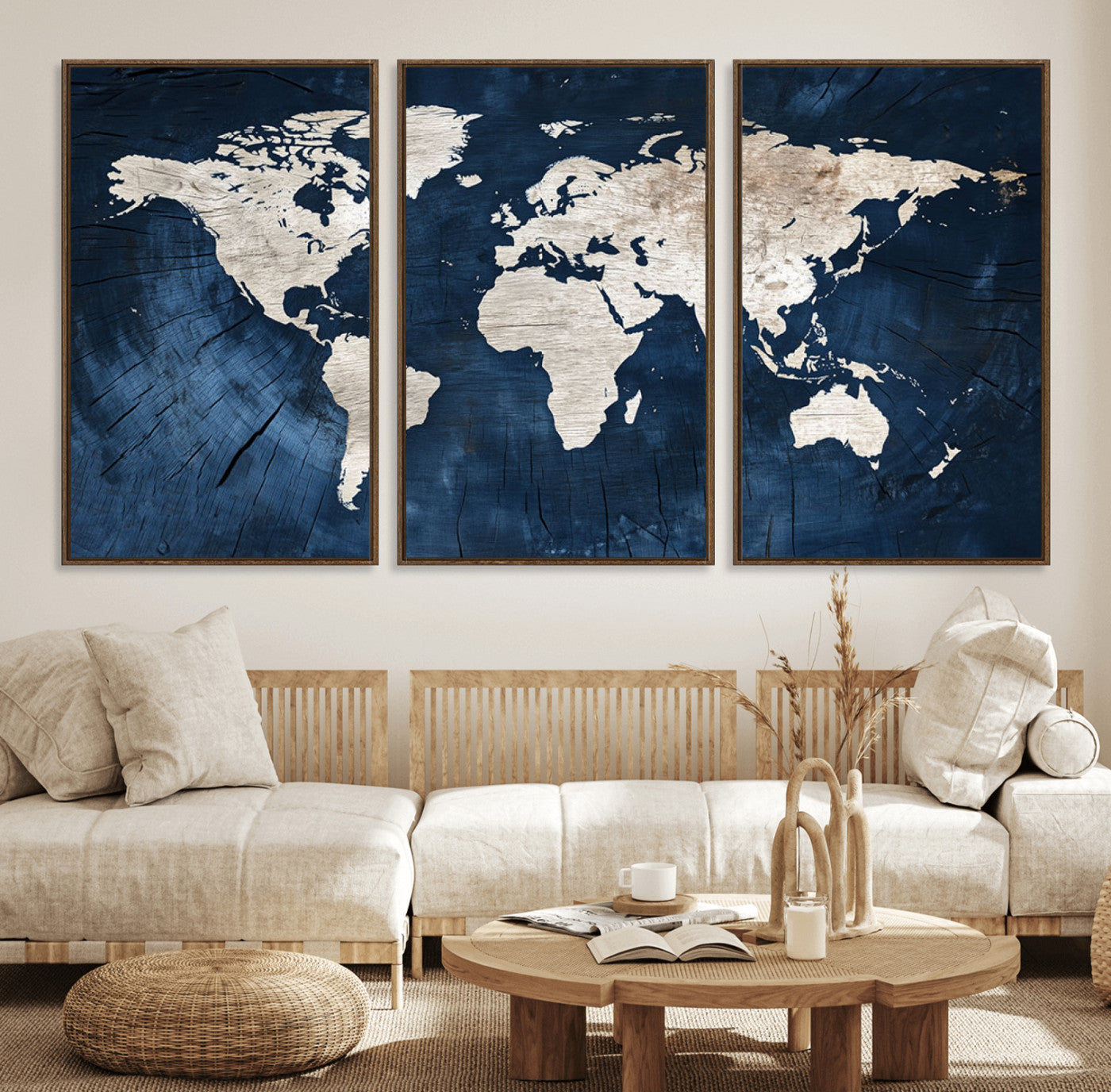 78104-MGV-FC-60X30-3P_Walnut-Push Pin World Map Canvas Print – Travel Tracker Wall Art for Couples, Perfect Anniversary Gift for Home or Office Decor