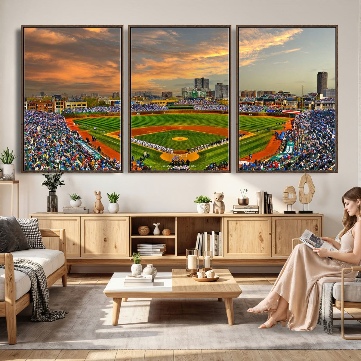 45635-MGV-CV-36X24 - Chicago Wrigley Field Wall Art Canvas Print