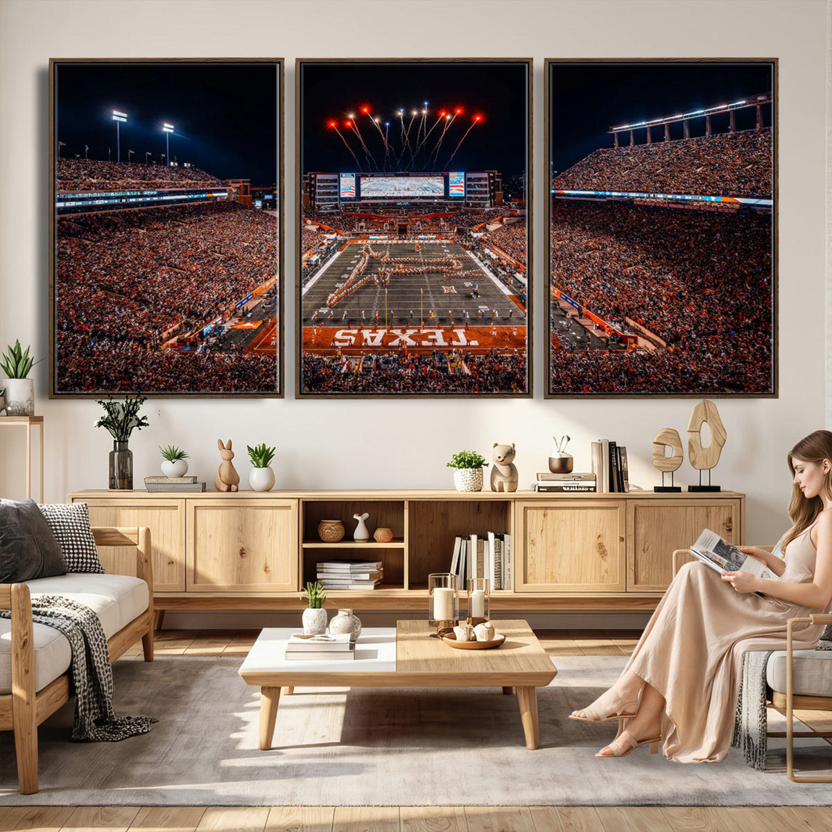 58778-PAN-FL-20X10 - Darrell K Royal Memorial Stadium | Texas Longhorns | Print Decor Wall Art Design for Home & Office Decoration