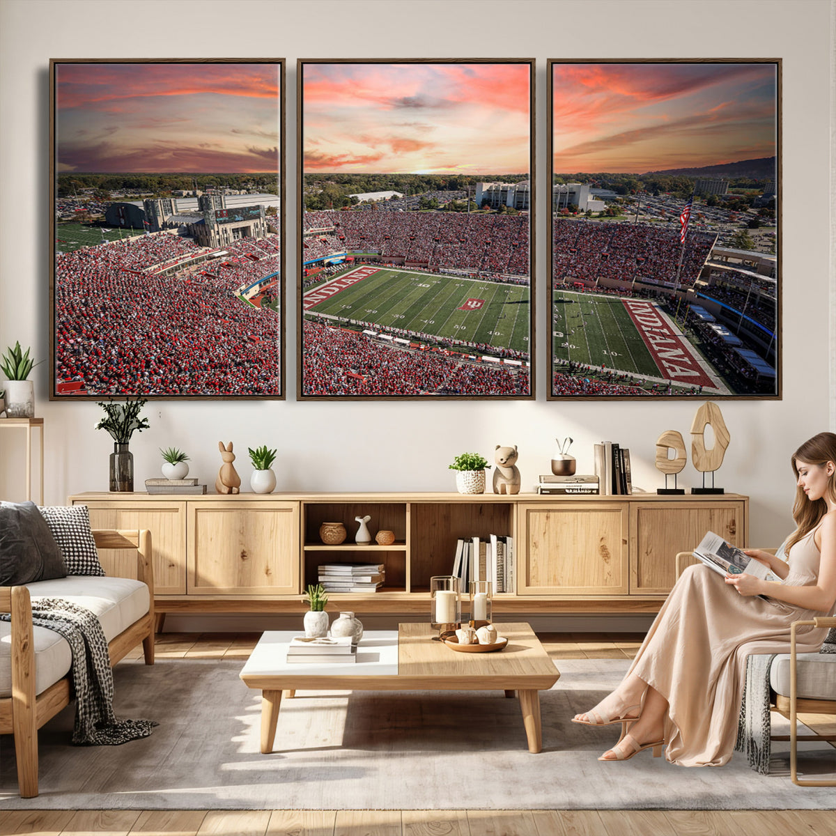 51135-MGV-CV-36X24 - Indiana Memorial Stadium Wall Art Canvas Print