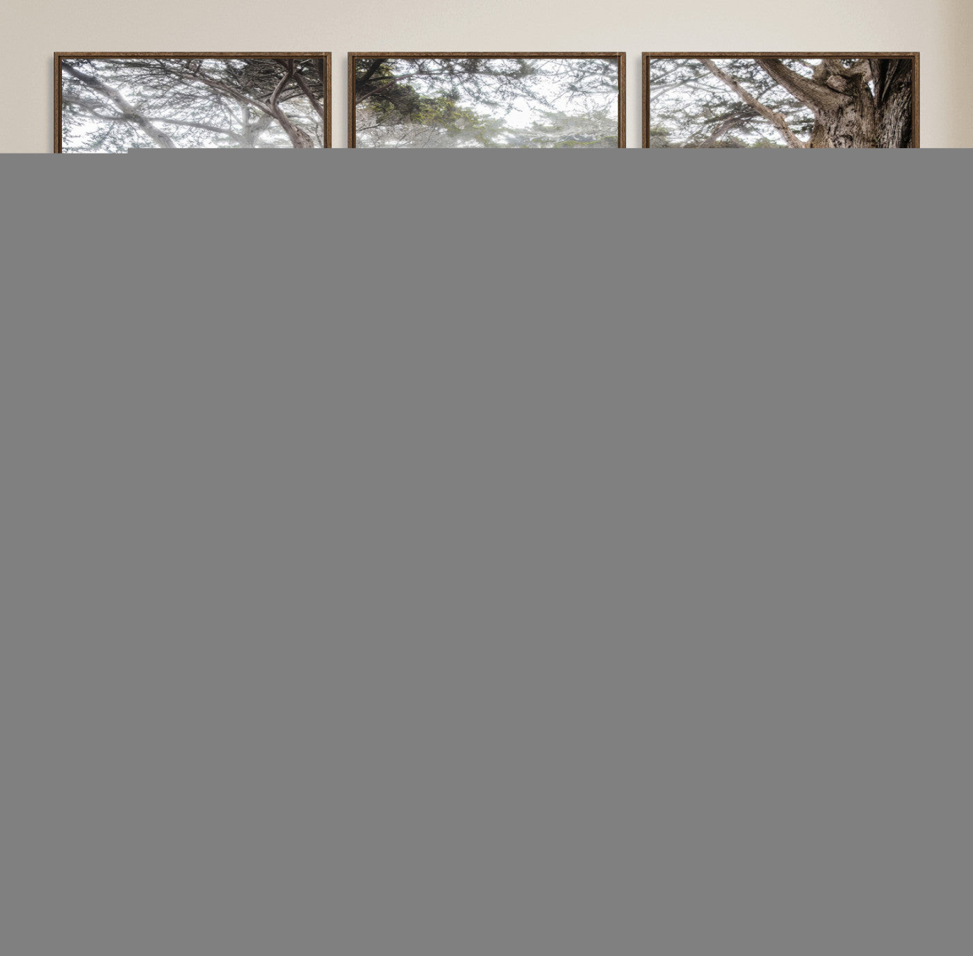 MGV-FC-60X30-3P - Cypress Tunnel Wall Art Canvas Print, Framed Misty Road Art Picture Print, Foggy Trees Perfect Rustic Woodland Decor Artwork