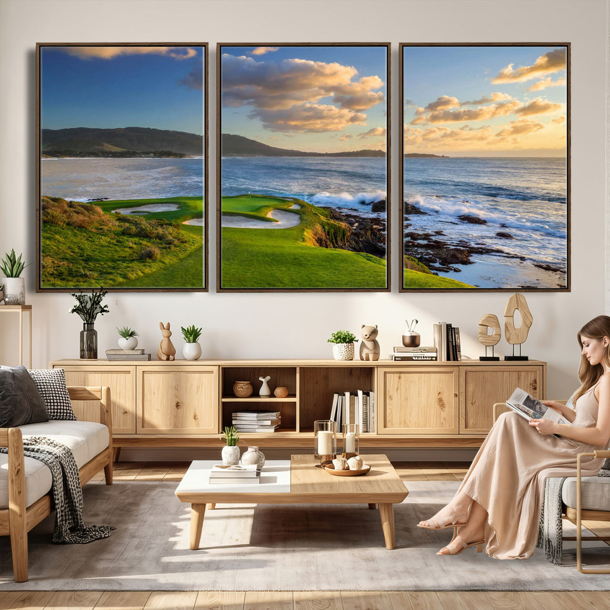 50107048-MGV-CV-36X24 - Pebble Beach Golf Links Wall Art Canvas Print