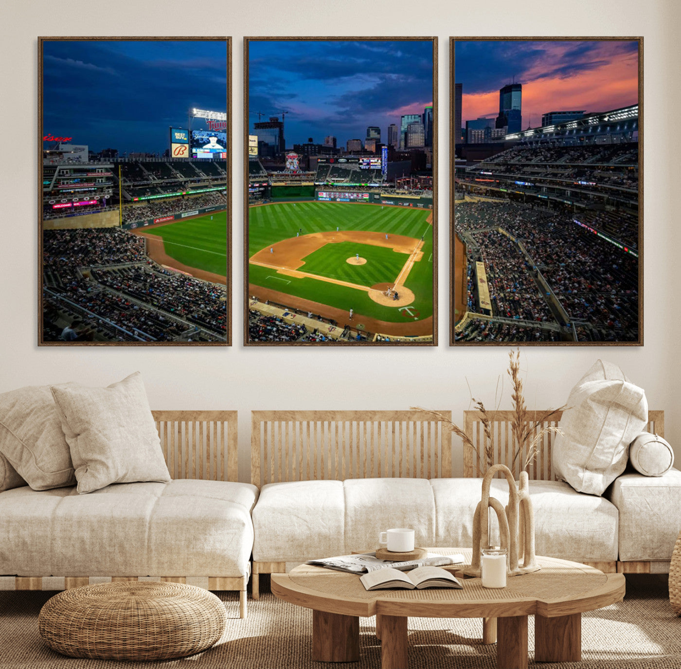 68222753-MGV-CV-36X24-Target Field Wall Art Canvas Print – Baseball Stadium Minneapolis Major League Baseball Iconic Artwork for home, office