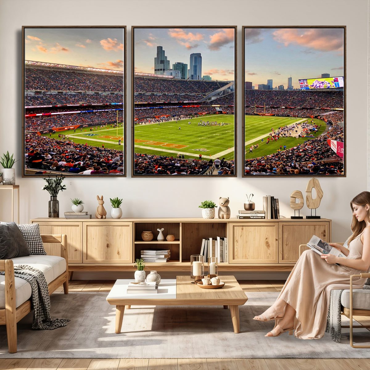 55377093-PAN-FL-20X10 - Chicago Bears Soldiers Field Wall Art Canvas Print, Man Cave Wall Decor