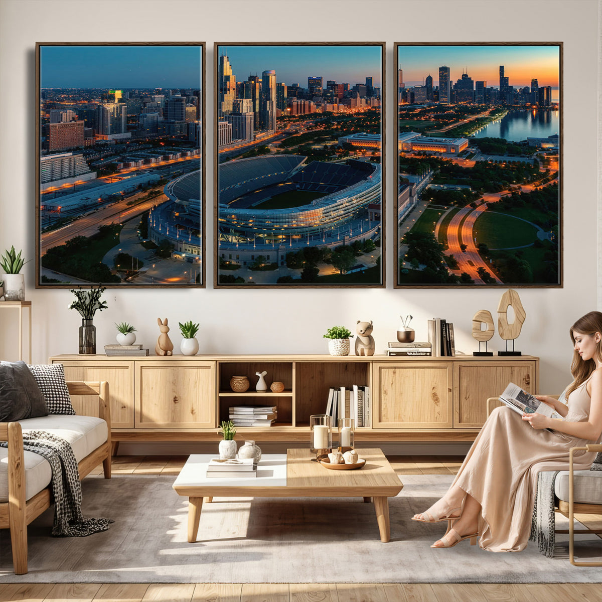 36690345-MGV-CV-36X24 - Chicago Bears Soldiers Field Wall Art Canvas Print