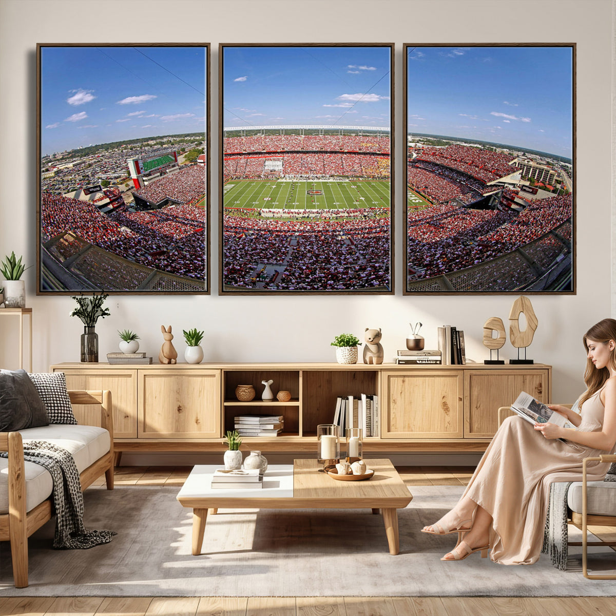 29492070-MGV-CV-36X24 - William Brice Stadium Wall Art Canvas Print, Stadium Crowd on Football Game Day