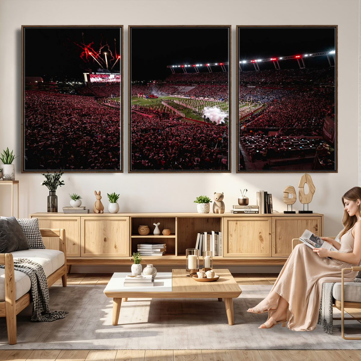 60690191-MGV-CV-36X24 - William Brice Stadium Wall Art Print, Baseball Game Room