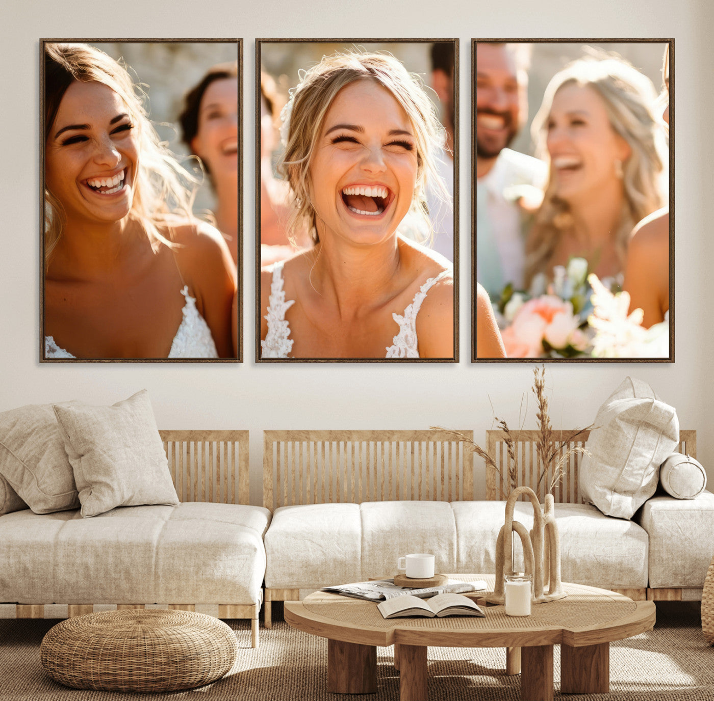 CSTM912-MGV-CV-60X30-3P-Floating 3-Panel Custom Canvas Print – Framed Wall Art, Unique Home Decor, Ready to Hang, Perfect Gift for Couples