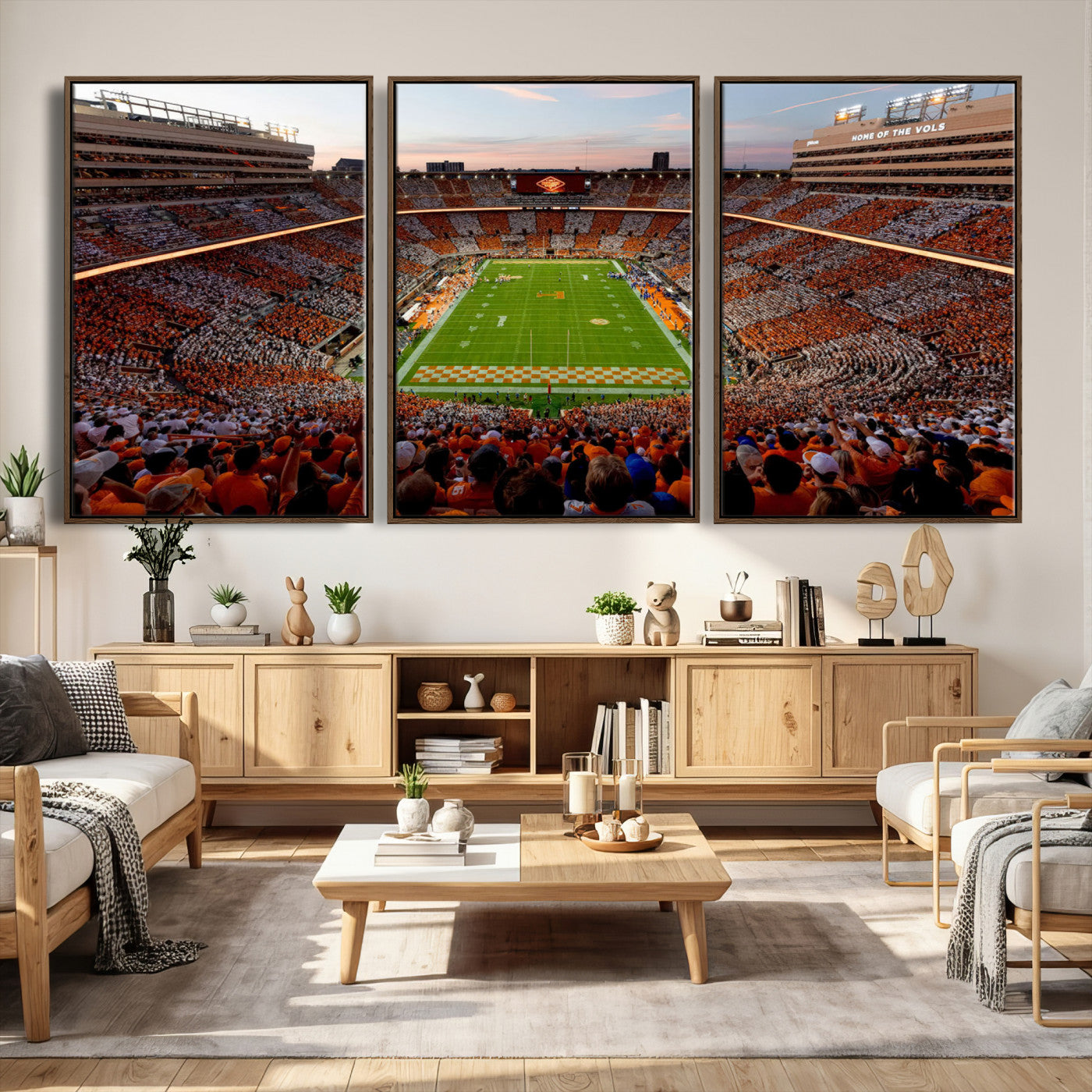 37160229-MGV-CV-36X24 - Tennessee Neyland Stadium Wall Art, Sports Arena Canvas Print, Panoramic Stadium Canvas Artwork for Home, Office