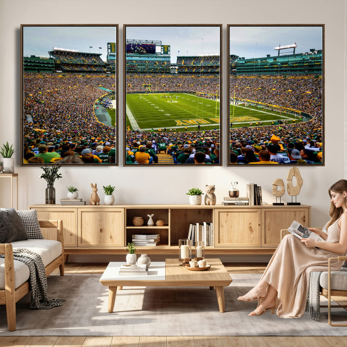 GBP101-MGV-CV-36X24 - Green Bay Packers Lambeau Field Stadium Wall Art Canvas Print