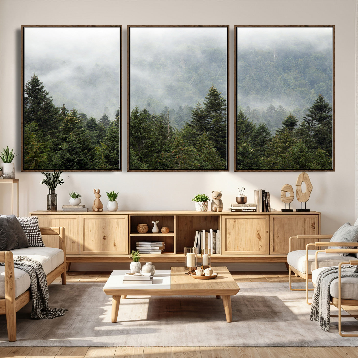 37010054-MGV-CV-36X24 - Misty Mountain Forest Wall Art Canvas Print
