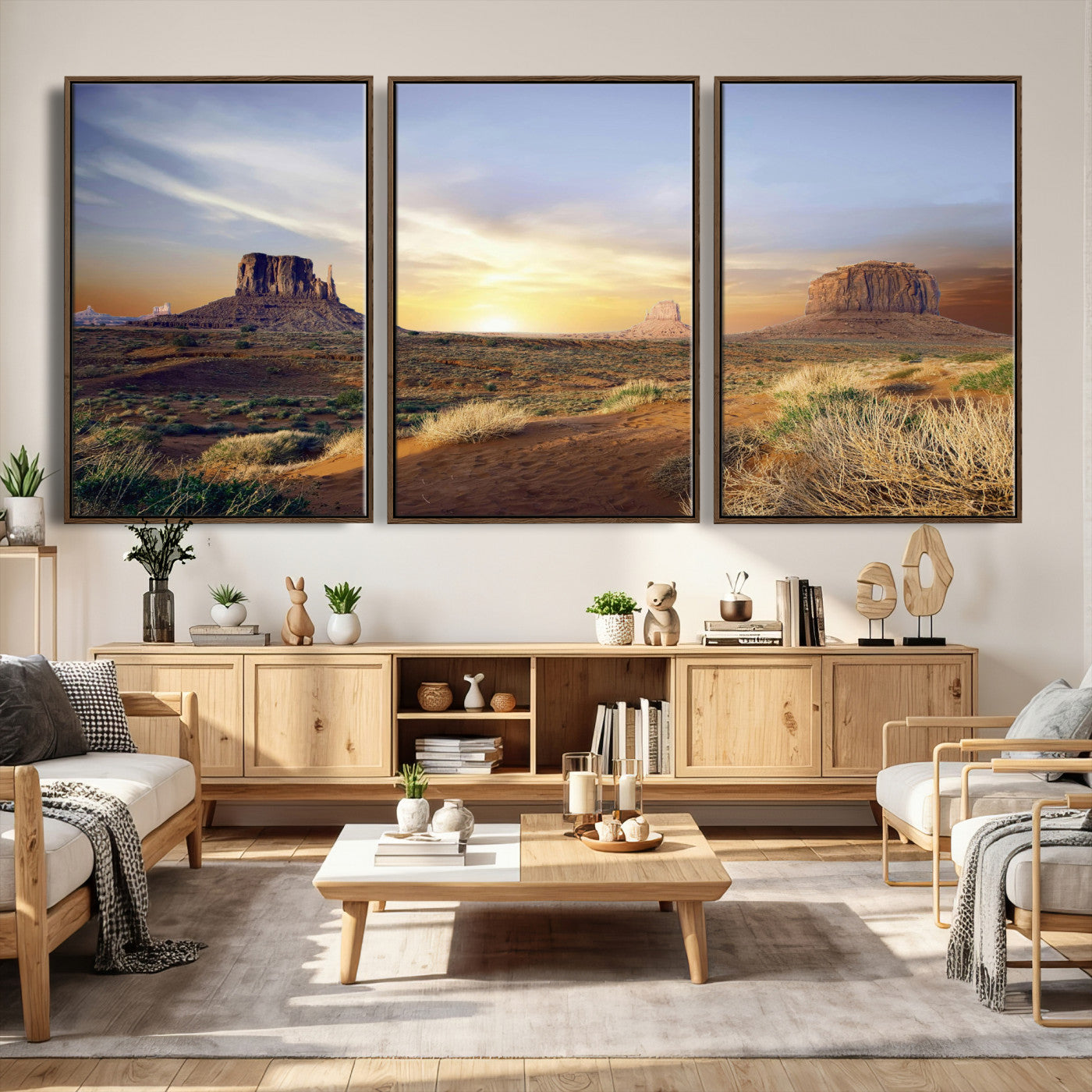 14901845-MGV-CV-36X24 - Monument Valley Desert Landscape Wall Art Canvas Print, Southwest Desert Rock Formation Canvas Print, Western Red Rock Panorama Art Printing