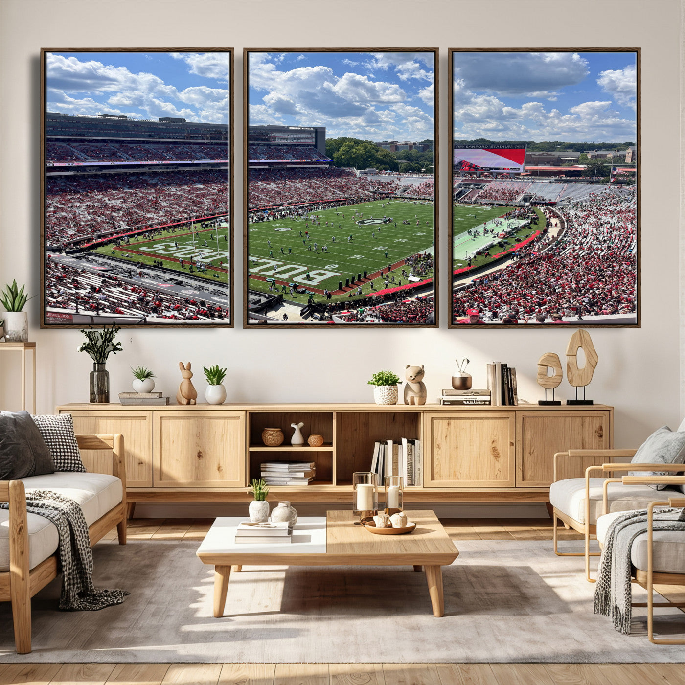 10665453-MGV-CV-36X24 - Georgia Bulldogs Stadium Wall Art Canvas Print, Sanford Stadium Football Field Panorama, College Football Game Day Wall Decor