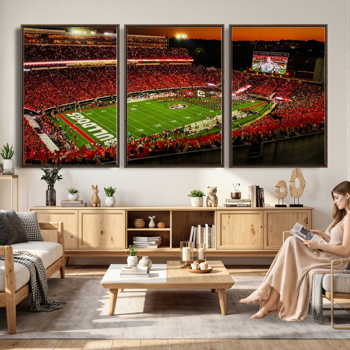 48894104-MGV-CV-36X24 - Georgia Bulldogs Stadium Wall Art Canvas Print, Sanford Stadium
