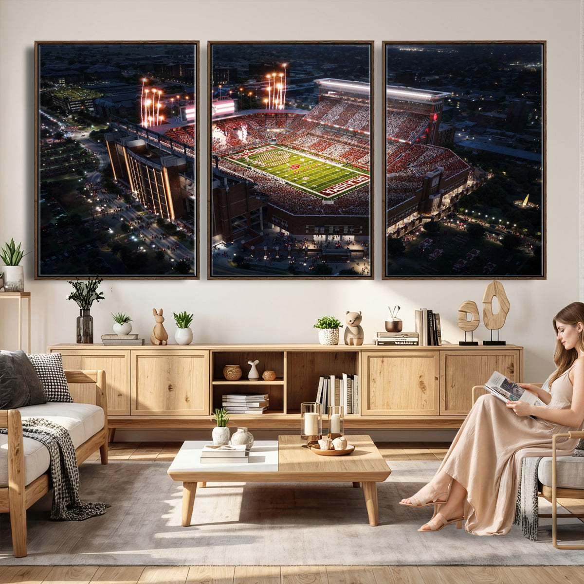 16867141-MGV-CV-36X24 - Oklahoma Memorial Stadium, Gaylord Memorial Stadium Wall Art